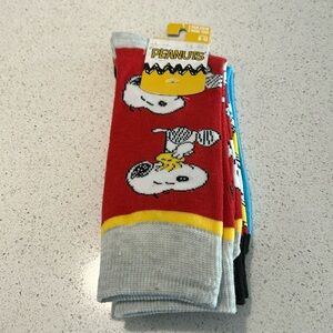 Two pair Peanuts Crew socks.
